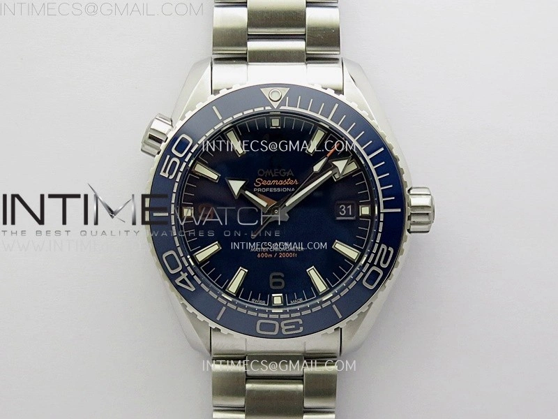 Planet Ocean 43.5mm Blue Ceramic Bezel SS SCF 1:1 Best Edition Blue Dial on SS Bracelet A8900